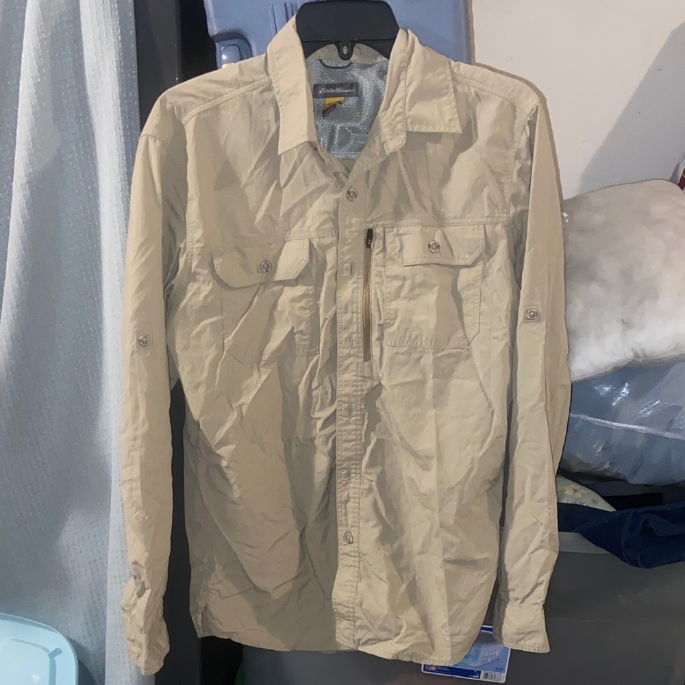 Eddie Bauer Men's Light Tan Shirt Jacket